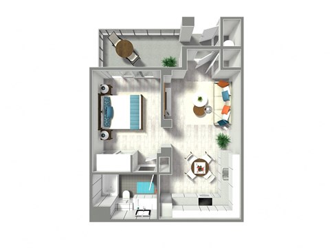 Floor plan for studio, 1 bath, 510 sqft